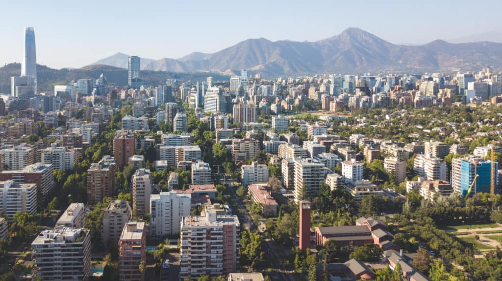 Luftaufnahme von Santiago de Chile.